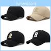 Letter R Embroidered Baseball Cap Adjustable Sun Protection Outdoor Sports Hat