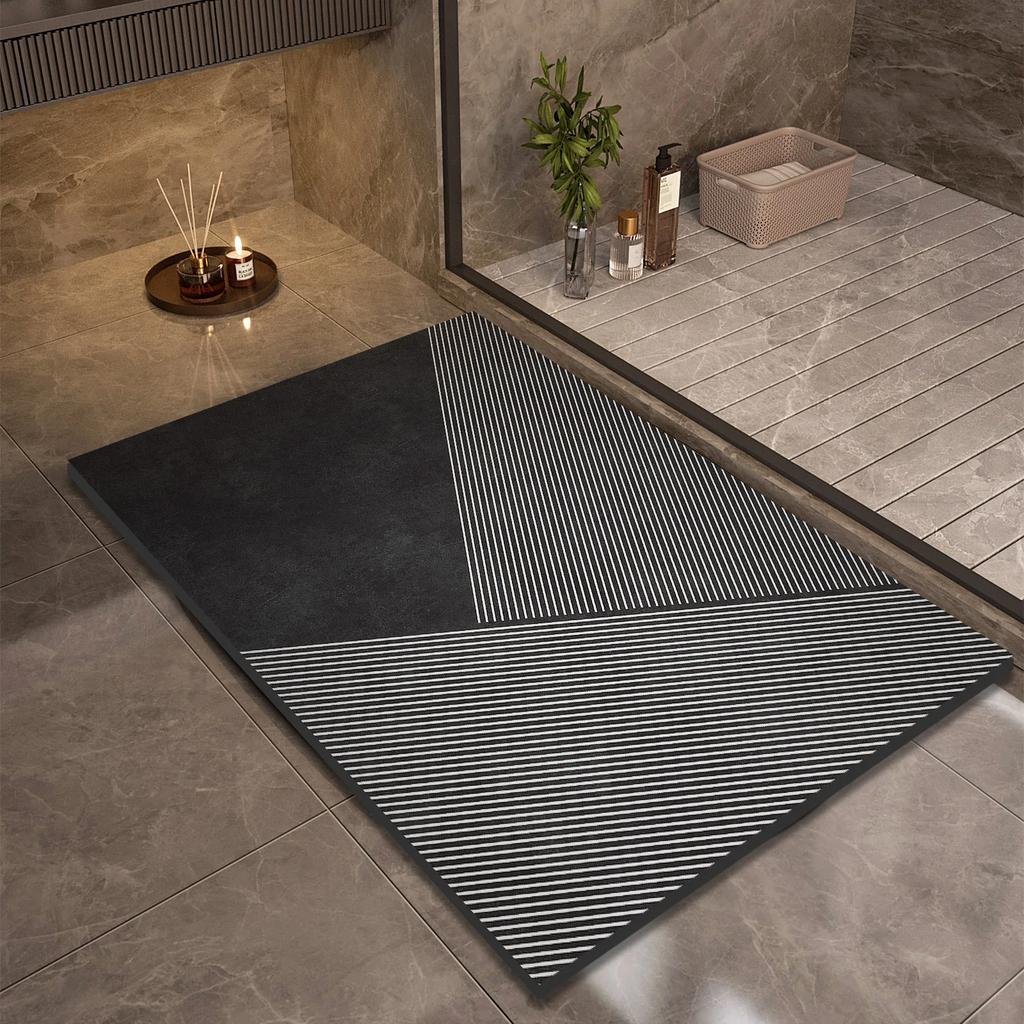Diatomite Bath Mat Super Absorbent Quick Dry Non Slip Bathroom Carpet Shower Rug Toilet Floor Mat Home Door Mat