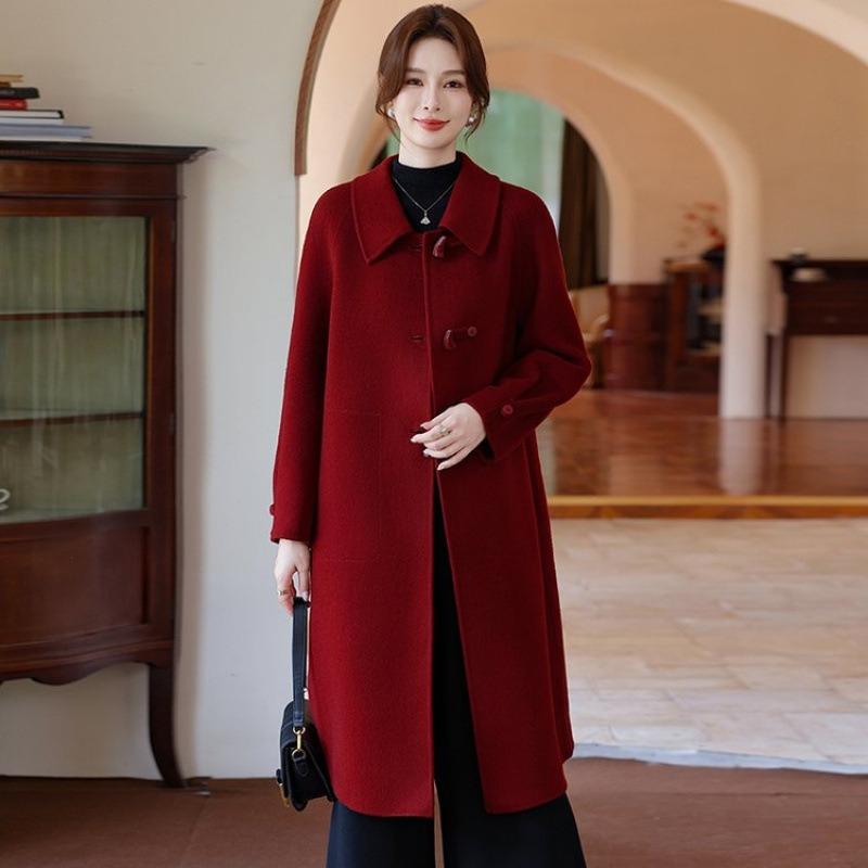 Double-sided cashmere coat for women's medium length autumn and winter new small high-end woolen coat