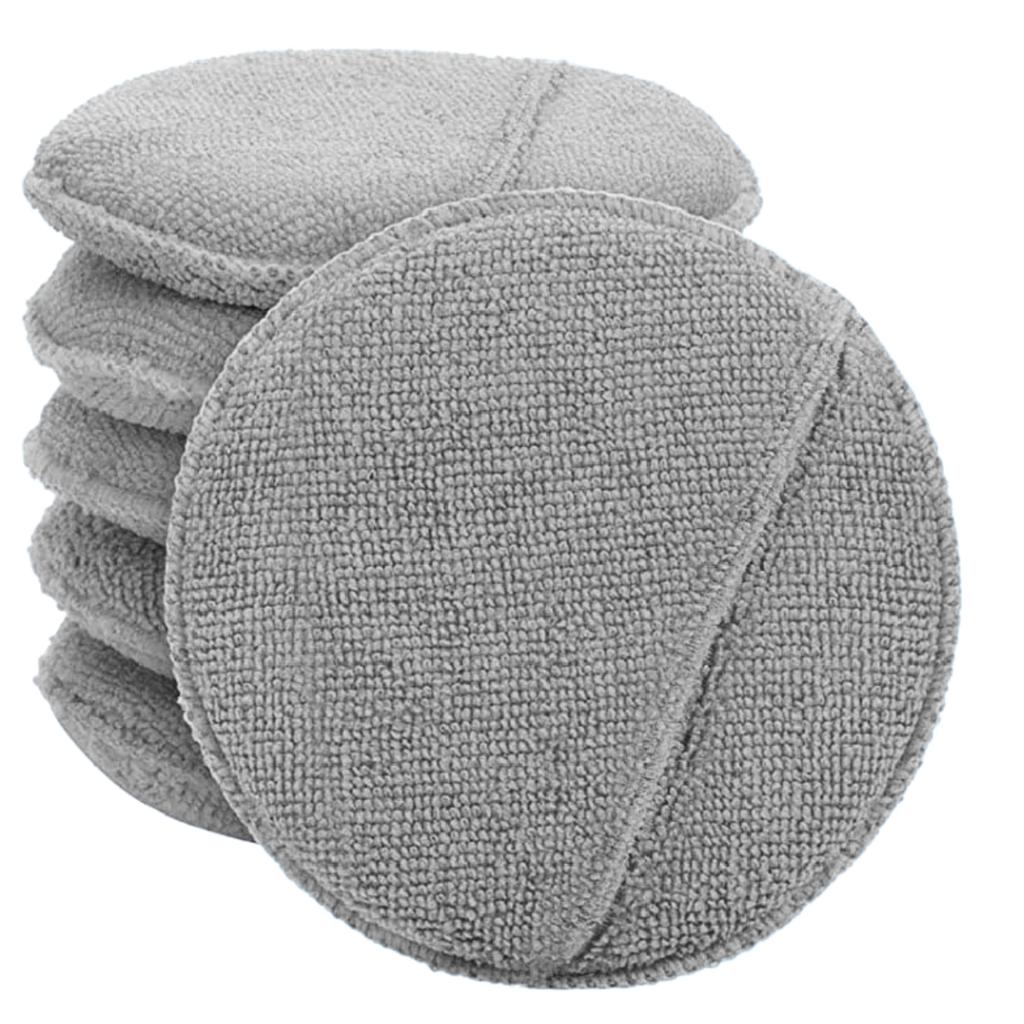 6PCS Microfiber Wax Applicator Pads Car Wax Applicator Buffing & Detail Polishing Foam Pads for Car Cleaning and Fine Polishing