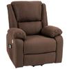 Reclining Lift Armchair with Footrest, In Linen-Effect Fabric, 87x92x105 Cm, Coffee