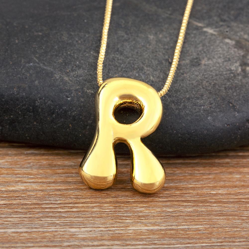 Nidin High Quality Creative Trend A-Z Letters Charm Pendant Necklace For Female Male Name Initials Alphabet Jewelry Accessories