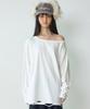 MILLO WOMEN One-Shoulder Distressed T-Shirt [White]