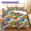 Cartoon Animal Art Pattern Bedding,Quilt Set Quilt Cover Pillowcase Home Birthday Gift (1 * duvet cover + 2 * pillowcase, without core)
