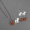 FWIS Love Heart Teddy Necklace & Dog Stud Earrings - Autumn/Winter Versatile Style Sweater Chain