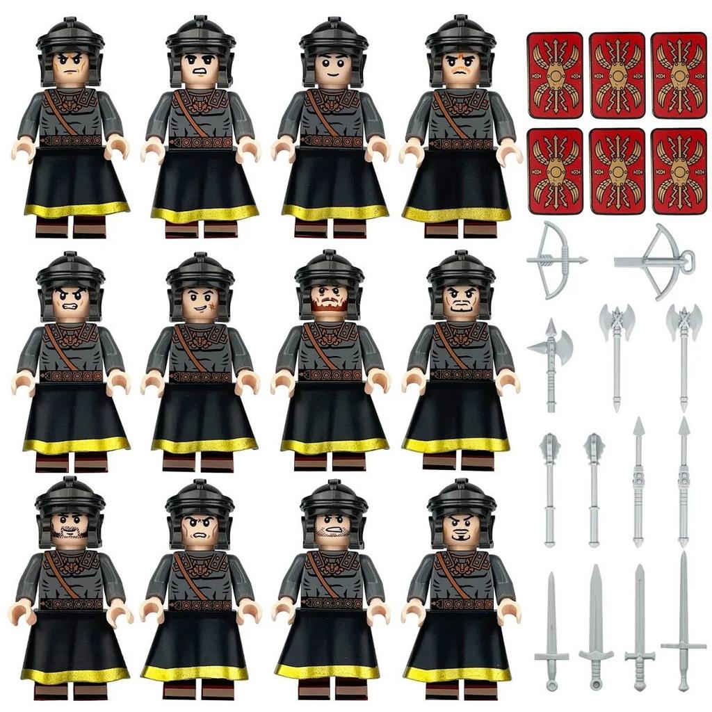 Medieval Roman Soldier Minifigure Assembly Building Block Toys