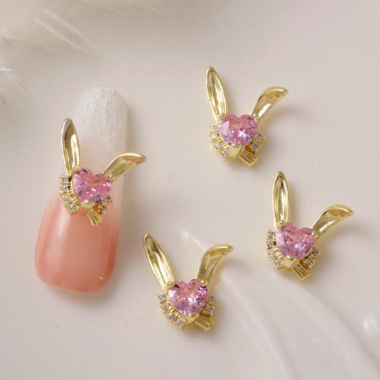 2Pcs Nail Sparkling Decor Non-falling Shining Three-dimensional Art Dazzling DIY New Year Nail Art Bunny