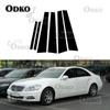 6Pcs Glossy Black Window Door Pillar Posts Trim Cover Sticker Fit For Mercedes-Benz S-Class W221 2005 2006 2007 2008 2009-2013