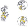 Lovely Giraffe Earrings Black Eyes Yellow Spotting Enamel Jirafa Animal Stud Earrings for Women Nice Gift Fashion Jewelry