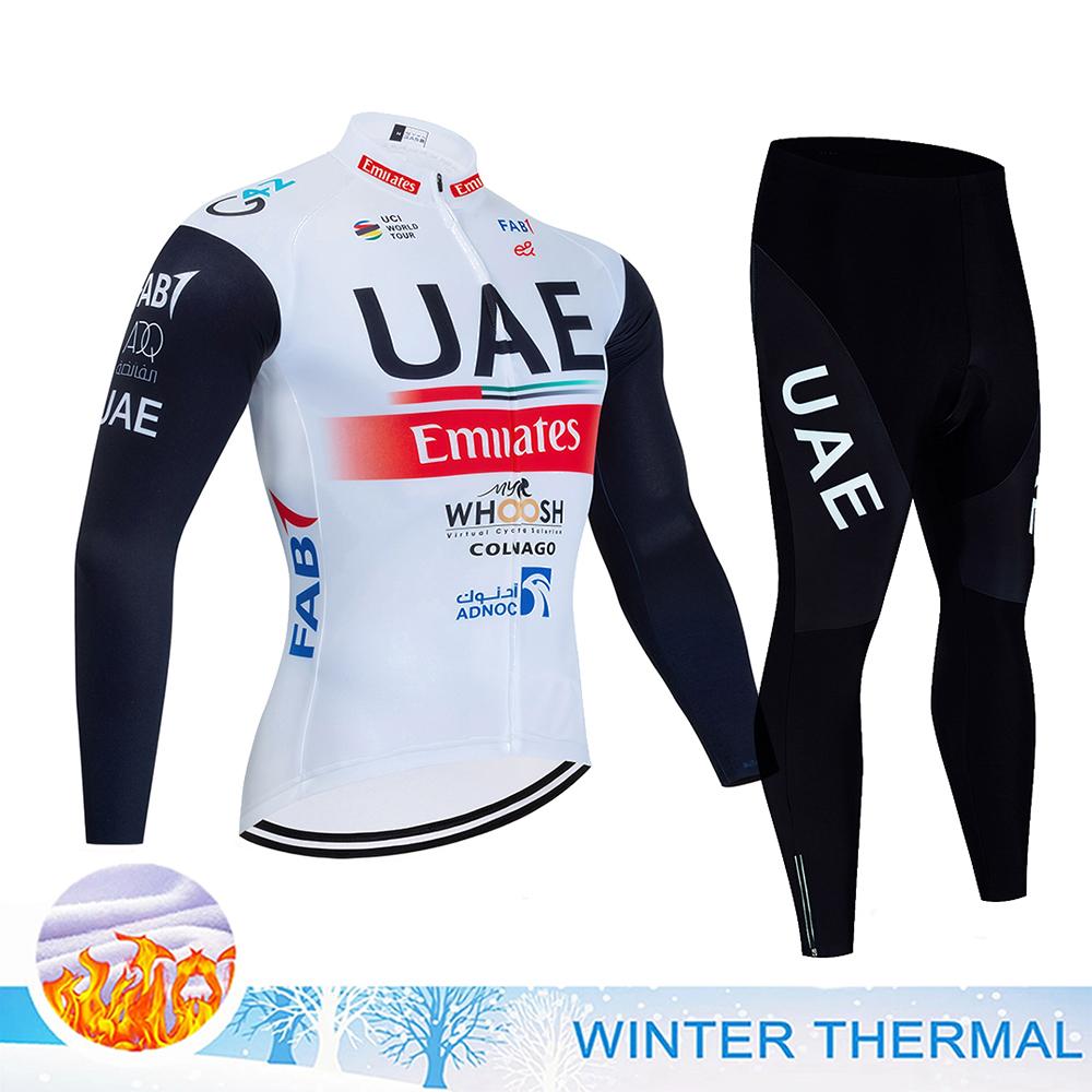 2026 UAE Cycling Clothing Man Winter Thermal Fleece Cycling Jersey Man Men's Bicycles Road Bike Jerseys Cycle Jersey Set Sport Suit