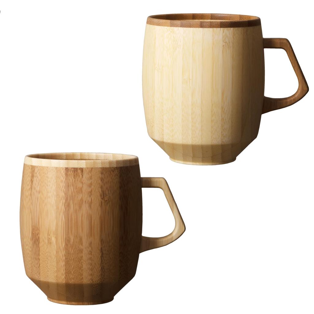 RIVERET Grande Pair of Mugs, White/Brown, RV-208WB
