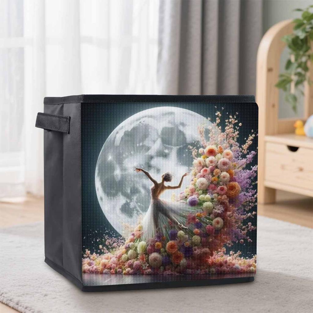 Dancing In The Moonlight 5D Diamond Painting Storage Basket Full Round Drill Mosaic Diamond Embroidery Cross Stitch Kits Home Decor Home Decor