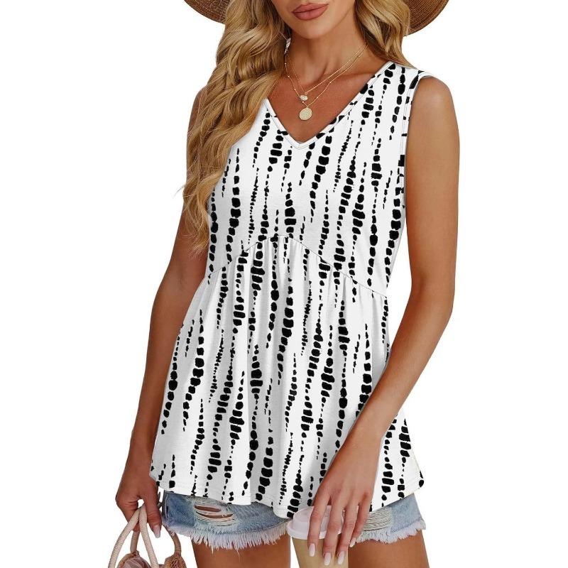 Women's Vest Fashion Elegant Ruffle Top Women's Elegant Sleeveless V-neck Doll Vest
