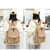 IELGY Japanese casual literary canvas schoolbag, simple washing water and old backpack, khaki fashion nylon backpack.