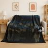 3D Billie Eilish Singer Star Flannel Blanket Soft Warm Throw Blanket for Bedroom Living Room Bed Travel Camping Picnic Gift