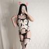 Sexy Bodysuit Women Thin Open Crotch Bodystocking Cow Black Stockings Erotic Lingerie Set Cosplay Sexy Femme Women Costumes
