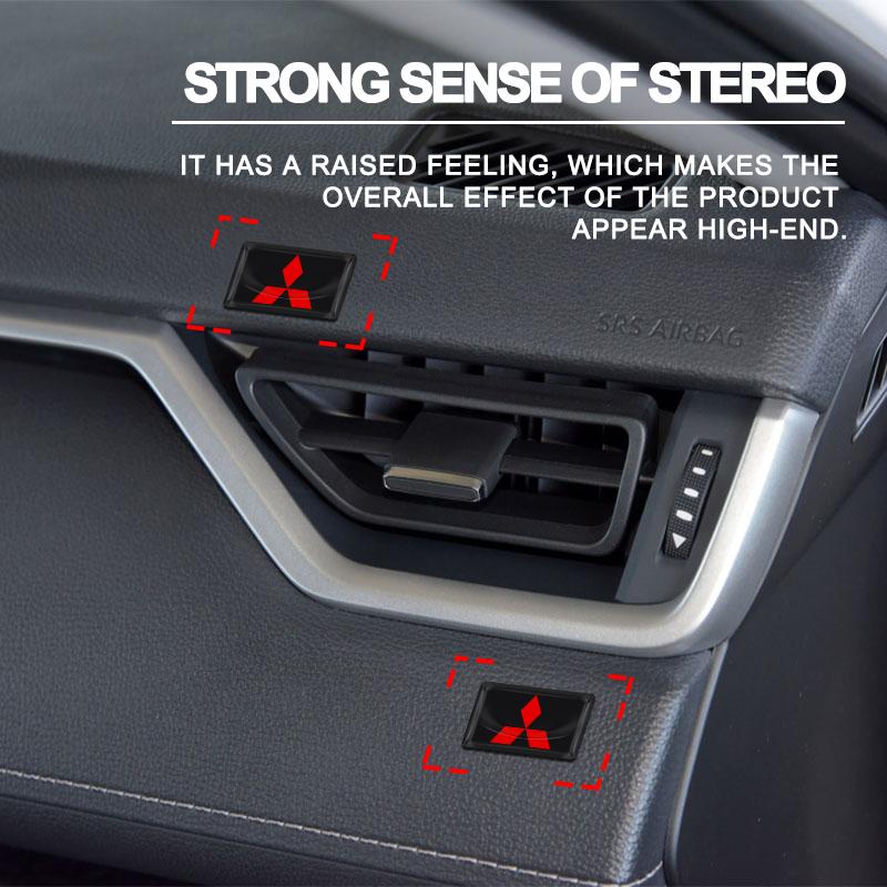 3D Epoxy Resin Car Styling Stickers Decorations For Mitsubishi ASX Lancer Pajero Outlander L200 EVO Lancer EX