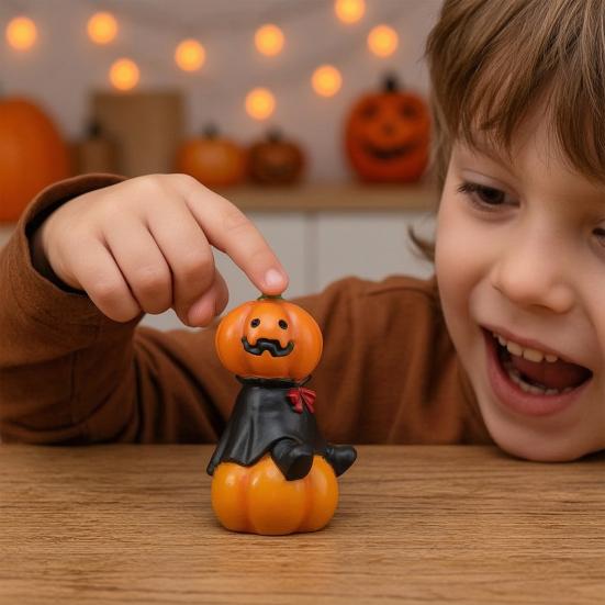 Yousheng Cute Halloween Resin Sculpture, Small Table Decorations, Mini Adorable Owl Bat Pumpkin Ghost Decor for Party Home Scenes Creative Holiday