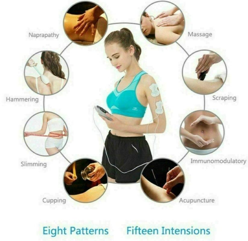 1Pc  Dual Output TENS Electric Pulse Massager EMS Stimulator, Medium and Low Frequency Pulse Massage Instrument Massage