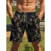 3D Leaf Print Sports Quick-dry Breathable Men Outdoor Fashion Loose Comfortable Surfing Beach Vacation Short Pants Swim Trunks
