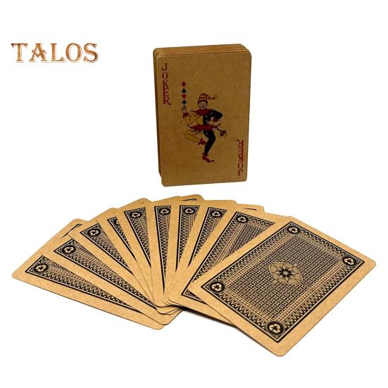 54Pcs/Set Kraft Paper Poker Card Waterproof Game Card Deck Kids Adults Family Night Multi-player Interactive Classical Card Board Game Props