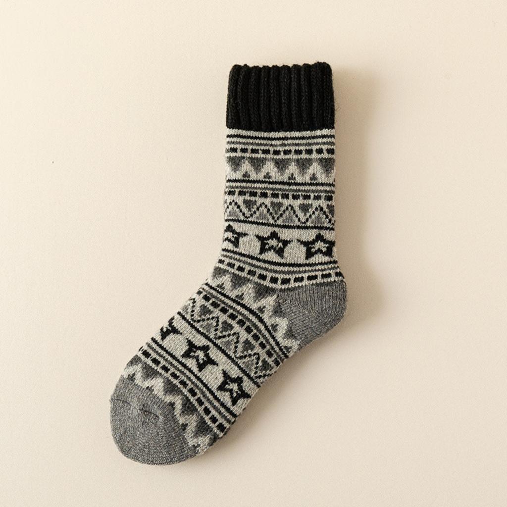 Thick woolen socks for women in and winter, super thick warm and cold resistant looped socks, mid tube socks