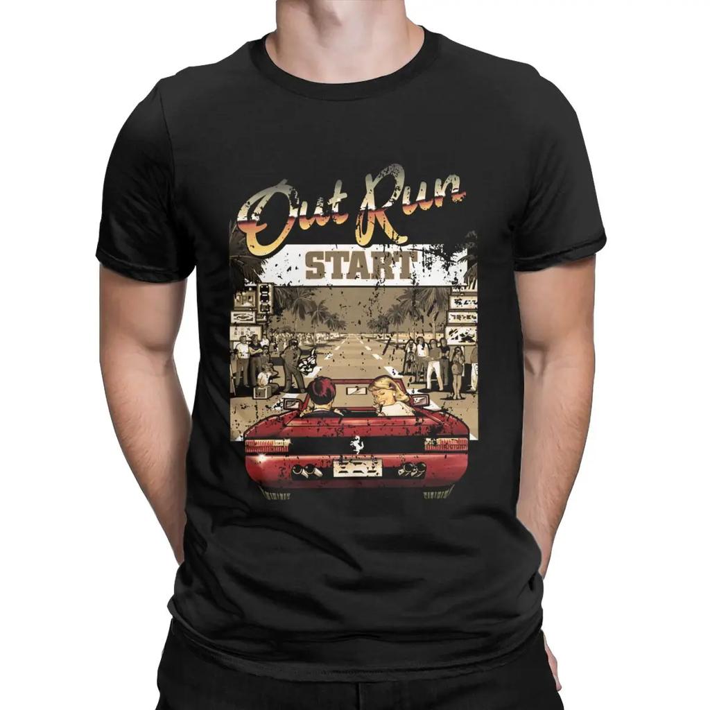 Out Run Video Game Retro Gaming Design clothing Pure Cotton Casual T-Shirts Round Neck Short Sleeve Clothes Birthday Gift