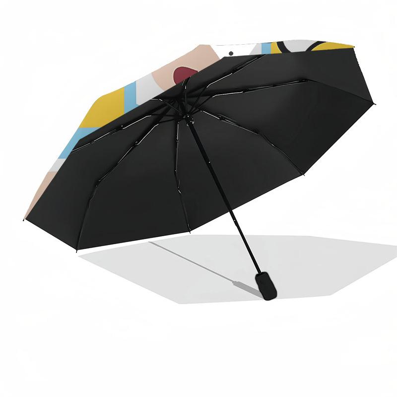 1pc Adventure Time Characters Automatic Folding Umbrella, Compact 8-Rib Design, Durable Plastic & Iron, Lightweight for Outdoor Daily Use, A0929143