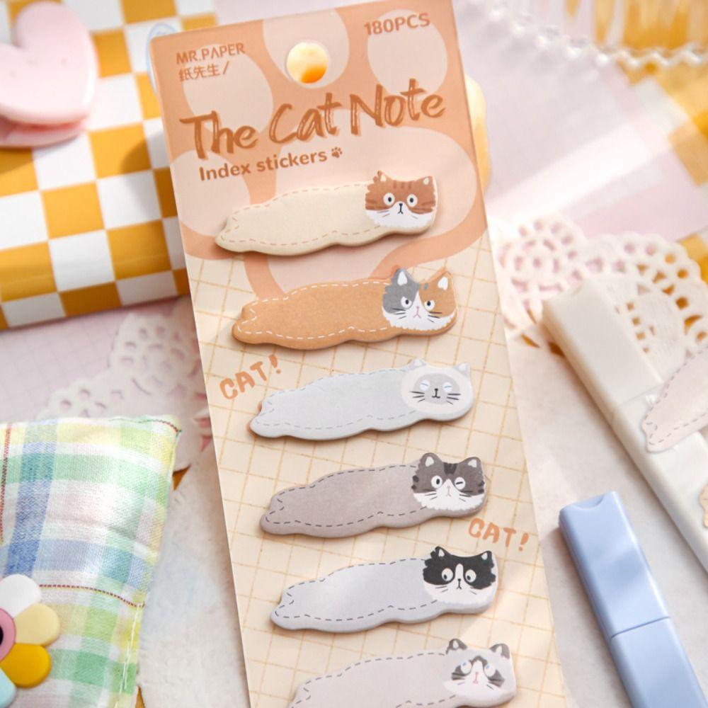Memo Pad Cat Index Sticker Meow Cat Paw Sticky Note Notebooks Kitty Index Dividers  Office
