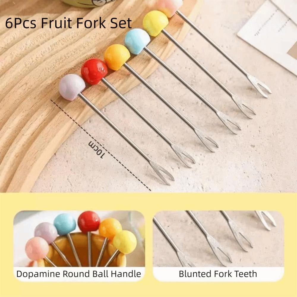 Rustproof Fu Bag-shaped Fruit Fork Set Anti-scald Blessing Bag Fruit Fork Storage Set Household