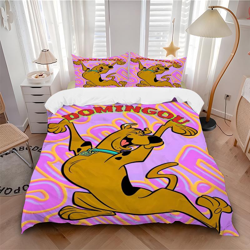 Set Biancheria da Letto 3 Pezzi Scooby Doo Domingou - Include Copripiumino e Federe, Adatto a Tutte le Stagioni, Lavabile in Lavatrice - Regalo Ideale per Famiglia e Amici