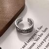 Korean Retro Distressed Cable Knit Open Ring - Women's Elegant Versatile Jewelry