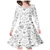 Girls' 3D Cake Doodle Dress Long Sleeve Summer Spring Vacation Daily Holiday Princess Beautiful Sweet Kids 4-12 Years Casual Dress A Line Dress