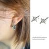 Unique Inverted Crosses Skull Ear Studs Gothic Hip Hop Jewelry Alloy Texture Party Accessory Suitable for Unisex Use