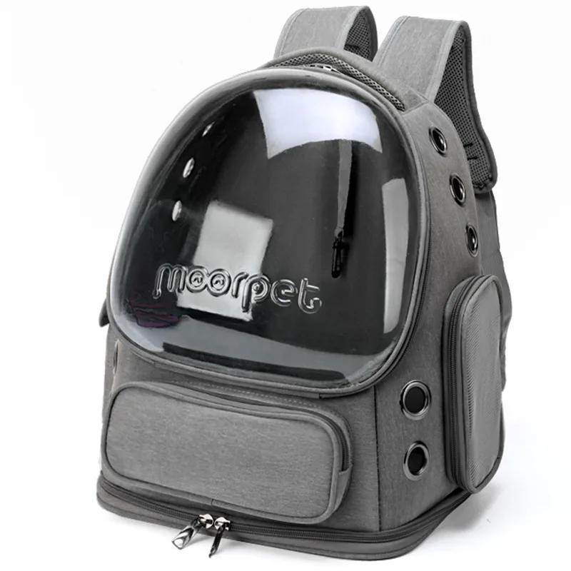 

Transparent Folding Pet Carrier Backpack Portable Travel Tote for Cats And Dogs Outdoor Shoulder Bag серый