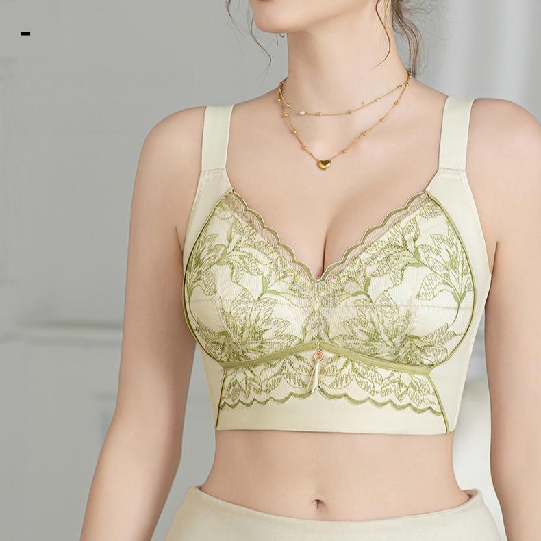 Large Size Bra Women's Bra Gathered Together Thin Style No Steel Ring Sexy Bra Lace Adjustment Type Double Breasted Bra Women's Bra