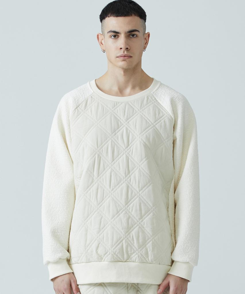 ZAKOPANE Geometric Quilted Sweatshirt Ivory