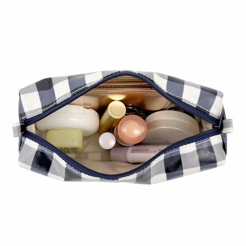 [Rootote] Rectangular Cosmetic Pouch, Laminated To-Q 1031 (01 Check Green)
