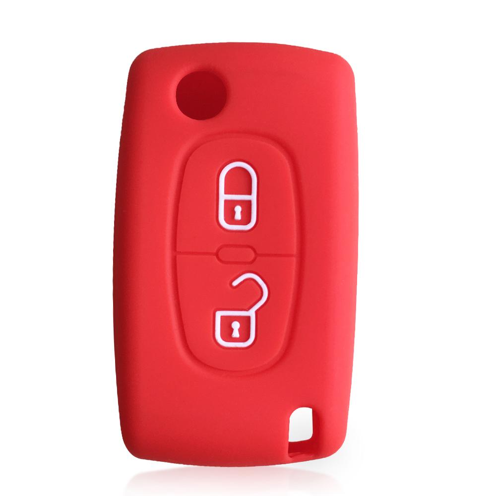 Key Case Cap for Citroen C3 C Crosser Key Cover for Peugeot 308 307 207 206 307S 307sw 407 607 3008 5008 Silica Gel Keychain