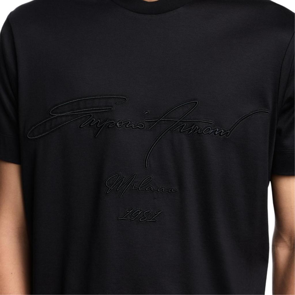 Emporio Armani FW25 Logo Crew Neck Short Sleeve Knit T-Shirt Men Tops EM003007-AF18312-UC001
