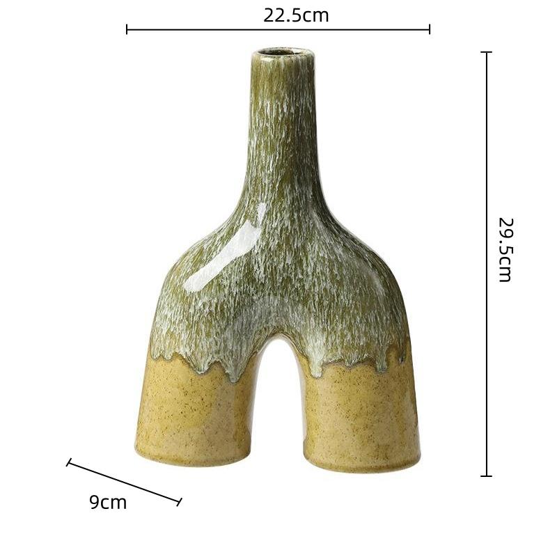 Keramische Vaas Abstract Oven-veranderend Gekleurd Glazuur Keramisch Handwerk Bloemstuk Accessoires Bloemenvaas Huisdecoratie