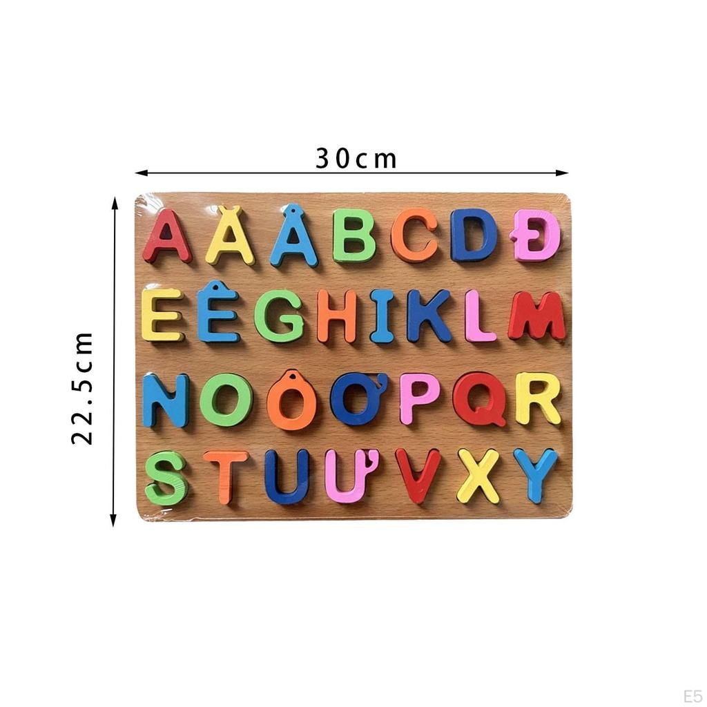 Alphabet Learning Board for Kids with Wooden Pieces