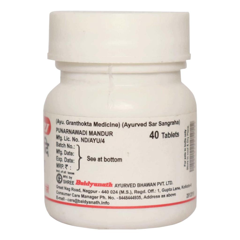Baidyanath Punarnavadi Mandur Ayurvedische Kräutertabletten zur täglichen Unterstützung des Wohlbefindens - Packung mit 2 x (Je 40 Tabletten)