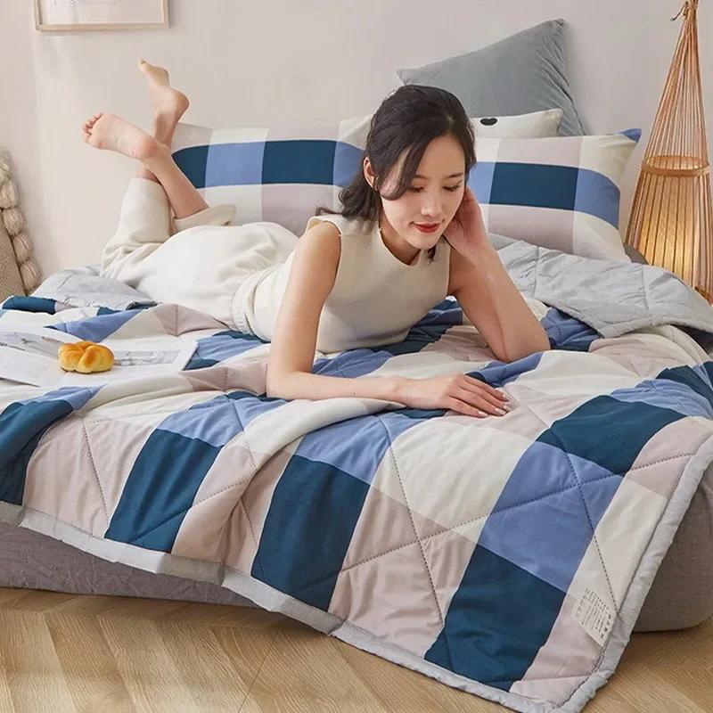 2024 Summer Cotton Quilts Thin Air-conditioning Comforter Soft Breathable Office Nap Blanket Quilted Bed Covers and Bedspreads