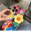 Silicone Phone Case For iPhone 12 11 14 15 Pro 13 Max Plus 2023 Daisy Flower With Lanyard Neck Strap Case Fashion Holder Cover
