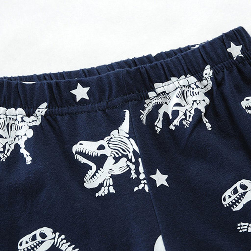 Kids Boys Girls Cartoon Dinosuar Print T Shirt Shorts Pajamas Sleepwear Outfits