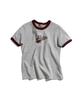 Peullukeu Retro Script Logo Ringer T-Shirt Greywine Fst359