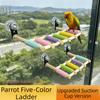 Colorful Bird Cotton Rope Ladder 5/6/7/8//9/10 Steps Cotton Rope Wrapped Wooden Bird Perch Anti-anxiety Suction Cup