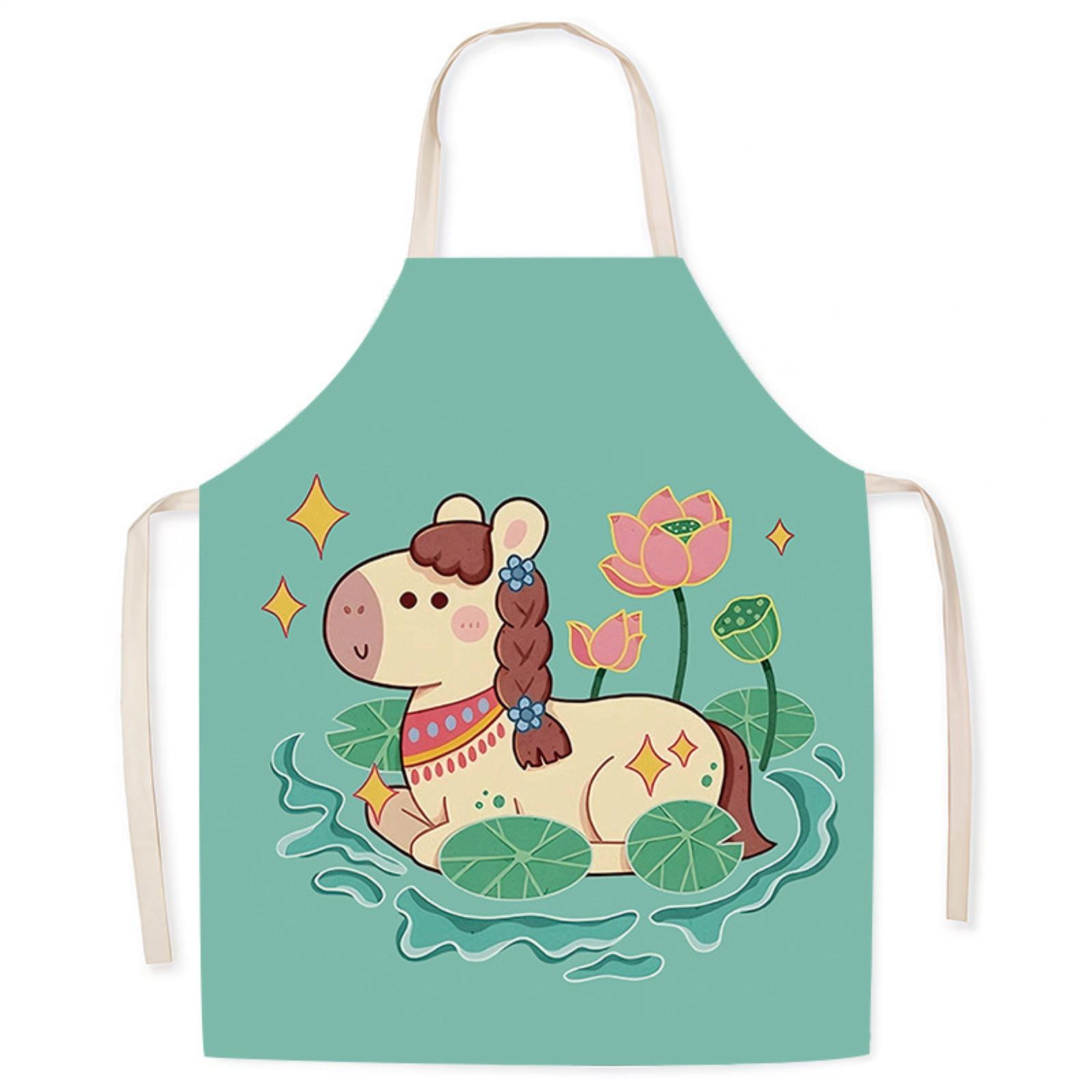 

Year Of Horse Fabric Apron Kitchen Stain Protector One Size