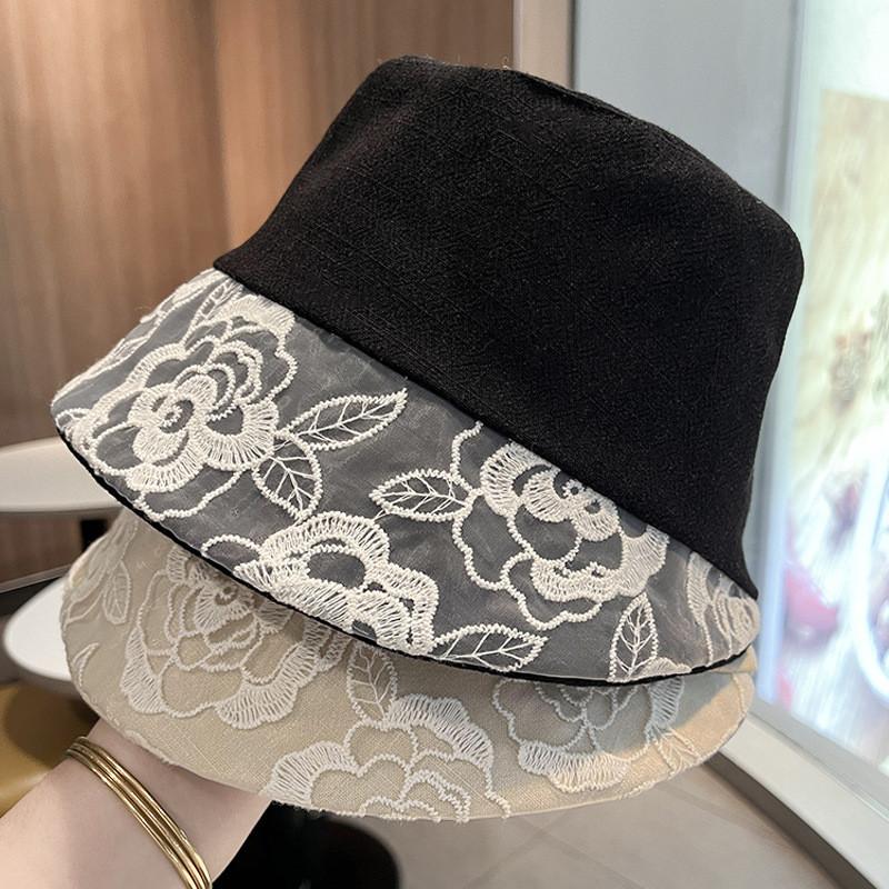 Women Sun Protection Bucket Hat With Lace And Linen For Summer Outdoors